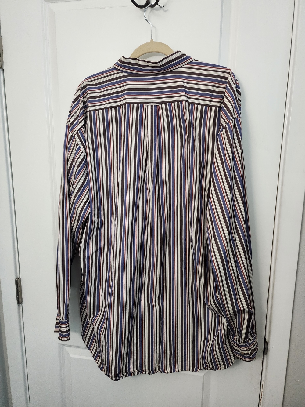 Faconnable Men's Striped Button-Down Shirt - Navy, Brown & Cream - Picture 4 of 4